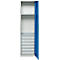 Schäfer Shop Genius materiaalkast FS, 5 OH, afsluitbaar, 2 legborden/6 laden, tot 250 kg, B 545 x D 520 x H 1950 mm, staal, lichtgrijs/gentiaanblauw