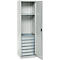 Schäfer Shop Genius materiaalkast FS, 5 OH, afsluitbaar, 2 legborden/6 laden, tot 250 kg, B 545 x D 520 x H 1950 mm, staal, lichtgrijs/lichtgrijs