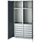 Schäfer Shop Genius materiaalkast FS, 5 OH, afsluitbaar, 4 legborden/12 laden, tot 450 kg, B 1055 x D 520 x H 1950 mm, staal, lichtgrijs/antracietgrijs