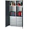 Schäfer Shop Genius materiaalkast FS, 5 OH, afsluitbaar, 4 legborden/12 laden, tot 450 kg, B 1055 x D 520 x H 1950 mm, staal, lichtgrijs/antracietgrijs
