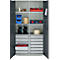 Schäfer Shop Genius materiaalkast FS, 5 OH, afsluitbaar, 4 legborden/12 laden, tot 450 kg, B 1055 x D 520 x H 1950 mm, staal, lichtgrijs/antracietgrijs
