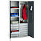 Schäfer Shop Genius materiaalkast FS, 5 OH, afsluitbaar, 4 legborden/12 laden, tot 450 kg, B 1055 x D 520 x H 1950 mm, staal, lichtgrijs/antracietgrijs