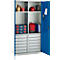 Schäfer Shop Genius materiaalkast FS, 5 OH, afsluitbaar, 4 legborden/12 laden, tot 450 kg, B 1055 x D 520 x H 1950 mm, staal, lichtgrijs/gentiaanblauw