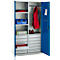Schäfer Shop Genius materiaalkast FS, 5 OH, afsluitbaar, 4 legborden/12 laden, tot 450 kg, B 1055 x D 520 x H 1950 mm, staal, lichtgrijs/gentiaanblauw