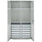 Schäfer Shop Genius materiaalkast FS, 5 OH, afsluitbaar, 4 legborden/12 laden, tot 450 kg, B 1055 x D 520 x H 1950 mm, staal, lichtgrijs/lichtgrijs