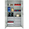 Schäfer Shop Genius materiaalkast FS, 5 OH, afsluitbaar, 4 legborden/12 laden, tot 450 kg, B 1055 x D 520 x H 1950 mm, staal, lichtgrijs/lichtgrijs