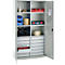 Schäfer Shop Genius materiaalkast FS, 5 OH, afsluitbaar, 4 legborden/12 laden, tot 450 kg, B 1055 x D 520 x H 1950 mm, staal, lichtgrijs/lichtgrijs