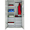 Schäfer Shop Genius materiaalkast FS, 5 OH, afsluitbaar, 4 legborden/12 laden, tot 450 kg, B 1055 x D 520 x H 1950 mm, staal, lichtgrijs/lichtgrijs