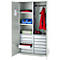 Schäfer Shop Genius materiaalkast FS, 5 OH, afsluitbaar, 4 legborden/12 laden, tot 450 kg, B 1055 x D 520 x H 1950 mm, staal, lichtgrijs/lichtgrijs