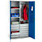 Schäfer Shop Genius materiaalkast FS, 5 OH, afsluitbaar, 4 legborden/12 laden, tot 450 kg, B 1055 x D 520 x H 1950 mm, staal, witaluminium/ gentiaanblauw