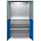 Schäfer Shop Genius materiaalkast FS, 5 OH, afsluitbaar, geperforeerde roosterwanden/2 laden/2 legborden, tot 450 kg, B 1055 x D 520 x H 1950 mm, aluminium wit/ gentiaanblauw + gratis inzetbakset-24 st.