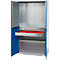 Schäfer Shop Genius materiaalkast FS, 5 OH, afsluitbaar, geperforeerde roosterwanden/2 laden/2 legborden, tot 450 kg, B 1055 x D 520 x H 1950 mm, aluminium wit/ gentiaanblauw + gratis inzetbakset-24 st.