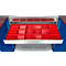 Schäfer Shop Genius materiaalkast FS, 5 OH, afsluitbaar, geperforeerde roosterwanden/2 laden/2 legborden, tot 450 kg, B 1055 x D 520 x H 1950 mm, aluminium wit/ gentiaanblauw + gratis inzetbakset-24 st.