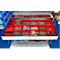 Schäfer Shop Genius materiaalkast FS, 5 OH, afsluitbaar, geperforeerde roosterwanden/2 laden/2 legborden, tot 450 kg, B 1055 x D 520 x H 1950 mm, aluminium wit/ gentiaanblauw + gratis inzetbakset-24 st.