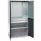 Schäfer Shop Genius materiaalkast FS, 5 OH, afsluitbaar, geperforeerde roosterwanden/2 laden/2 legborden, tot 450 kg, B 1055 x D 520 x H 1950 mm, blank aluminium/antracietgrijs + gratis inzetbakset-24 st.