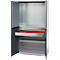 Schäfer Shop Genius materiaalkast FS, 5 OH, afsluitbaar, geperforeerde roosterwanden/2 laden/2 legborden, tot 450 kg, B 1055 x D 520 x H 1950 mm, blank aluminium/antracietgrijs + gratis inzetbakset-24 st.
