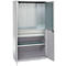 Schäfer Shop Genius materiaalkast FS, 5 OH, afsluitbaar, geperforeerde roosterwanden/2 laden/2 legborden, tot 450 kg, B 1055 x D 520 x H 1950 mm, blank aluminium/wit aluminium + gratis inzetbakset-24 st.