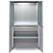 Schäfer Shop Genius materiaalkast FS, 5 OH, afsluitbaar, geperforeerde roosterwanden/2 laden/2 legborden, tot 450 kg, B 1055 x D 520 x H 1950 mm, blank aluminium/wit aluminium + gratis inzetbakset-24 st.