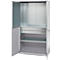 Schäfer Shop Genius materiaalkast FS, 5 OH, afsluitbaar, geperforeerde roosterwanden/2 laden/2 legborden, tot 450 kg, B 1055 x D 520 x H 1950 mm, blank aluminium/wit aluminium + gratis inzetbakset-24 st.