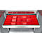 Schäfer Shop Genius materiaalkast FS, 5 OH, afsluitbaar, geperforeerde roosterwanden/2 laden/2 legborden, tot 450 kg, B 1055 x D 520 x H 1950 mm, blank aluminium/wit aluminium + gratis inzetbakset-24 st.