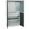 Schäfer Shop Genius materiaalkast FS, 5 OH, afsluitbaar, geperforeerde roosterwanden/2 laden/2 legborden, tot 450 kg, B 1055 x D 520 x H 1950 mm, lichtgrijs/antracietgrijs + gratis inzetbakset-24 st.