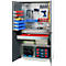 Schäfer Shop Genius materiaalkast FS, 5 OH, afsluitbaar, geperforeerde roosterwanden/2 laden/2 legborden, tot 450 kg, B 1055 x D 520 x H 1950 mm, lichtgrijs/antracietgrijs + gratis inzetbakset-24 st.
