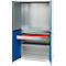 Schäfer Shop Genius materiaalkast FS, 5 OH, afsluitbaar, geperforeerde roosterwanden/2 laden/2 legborden, tot 450 kg, B 1055 x D 520 x H 1950 mm, lichtgrijs/enzianblauw + gratis inzetbakset-24 st.