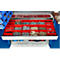 Schäfer Shop Genius materiaalkast FS, 5 OH, afsluitbaar, geperforeerde roosterwanden/2 laden/2 legborden, tot 450 kg, B 1055 x D 520 x H 1950 mm, lichtgrijs/enzianblauw + gratis inzetbakset-24 st.