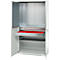 Schäfer Shop Genius materiaalkast FS, 5 OH, afsluitbaar, geperforeerde roosterwanden/2 laden/2 legborden, tot 450 kg, B 1055 x D 520 x H 1950 mm, lichtgrijs/lichtgrijs + gratis inzetbakset-24 st.