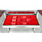 Schäfer Shop Genius materiaalkast FS, 5 OH, afsluitbaar, geperforeerde roosterwanden/2 laden/2 legborden, tot 450 kg, B 1055 x D 520 x H 1950 mm, lichtgrijs/lichtgrijs + gratis inzetbakset-24 st.