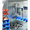 Schäfer Shop Genius materiaalkast FS, 5 OH, afsluitbaar, geperforeerde roosterwanden/2 laden/2 legborden, tot 450 kg, B 1055 x D 520 x H 1950 mm, lichtgrijs/lichtgrijs + gratis inzetbakset-24 st.