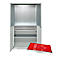 Schäfer Shop Genius materiaalkast FS, 5 OH, afsluitbaar, geperforeerde roosterwanden/2 laden/2 legborden, tot 450 kg, B 1055 x D 520 x H 1950 mm, lichtgrijs/lichtgrijs + gratis inzetbakset-24 st.