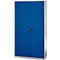 Schäfer Shop Genius materiaalkast FS, 5 OH, afsluitbaar, geperforeerde roosterwanden/3 legborden, tot 450 kg, B 1055 x D 520 x H 1950 mm, aluminium wit/ gentiaanblauw