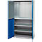 Schäfer Shop Genius materiaalkast FS, 5 OH, afsluitbaar, geperforeerde roosterwanden/3 legborden, tot 450 kg, B 1055 x D 520 x H 1950 mm, aluminium wit/ gentiaanblauw