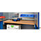 Schäfer Shop Genius materiaalkast FS, 5 OH, afsluitbaar, geperforeerde roosterwanden/3 legborden, tot 450 kg, B 1055 x D 520 x H 1950 mm, aluminium wit/ gentiaanblauw
