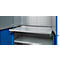 Schäfer Shop Genius materiaalkast FS, 5 OH, afsluitbaar, geperforeerde roosterwanden/3 legborden, tot 450 kg, B 1055 x D 520 x H 1950 mm, aluminium wit/ gentiaanblauw