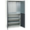 Schäfer Shop Genius materiaalkast FS, 5 OH, afsluitbaar, geperforeerde roosterwanden/3 legborden, tot 450 kg, B 1055 x D 520 x H 1950 mm, lichtgrijs/antracietgrijs