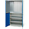 Schäfer Shop Genius materiaalkast FS, 5 OH, afsluitbaar, geperforeerde roosterwanden/3 legborden, tot 450 kg, B 1055 x D 520 x H 1950 mm, lichtgrijs/gentiaanblauw