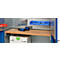 Schäfer Shop Genius materiaalkast FS, 5 OH, afsluitbaar, geperforeerde roosterwanden/3 legborden, tot 450 kg, B 1055 x D 520 x H 1950 mm, lichtgrijs/gentiaanblauw
