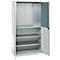 Schäfer Shop Genius materiaalkast FS, 5 OH, afsluitbaar, geperforeerde roosterwanden/3 legborden, tot 450 kg, B 1055 x D 520 x H 1950 mm, lichtgrijs/lichtgrijs