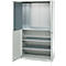 Schäfer Shop Genius materiaalkast FS, 5 OH, afsluitbaar, geperforeerde roosterwanden/3 legborden, tot 450 kg, B 1055 x D 520 x H 1950 mm, lichtgrijs/lichtgrijs