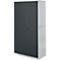 Schäfer Shop Genius Materialschrank FS, 5 OH, abschließbar, 4 Fachböden/12 Schübe, bis 450 kg, B 1055 x T 520 x H 1950 mm, Stahl, weißalu/anthrazitgrau
