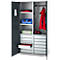 Schäfer Shop Genius Materialschrank FS, 5 OH, abschließbar, 4 Fachböden/12 Schübe, bis 450 kg, B 1055 x T 520 x H 1950 mm, Stahl, weißalu/anthrazitgrau