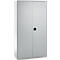 Schäfer Shop Genius Materialschrank FS, 5 OH, abschließbar, 4 Fachböden/12 Schübe, bis 450 kg, B 1055 x T 520 x H 1950 mm, Stahl, weißalu/weißalu