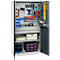 Schäfer Shop Genius Materialschrank FS, 5 OH, abschließbar, Lochrasterwände/2 Schübe/2 Fachböden, bis 450 kg, B 1055 x T 520 x H 1950 mm, lichtgrau/anthrazitgrau + Gratis Einsatzkastenset-24 tlg.
