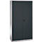 Schäfer Shop Genius Materialschrank FS, 5 OH, abschließbar, Lochrasterwände/3 Fachböden, bis 450 kg, B 1055 x T 520 x H 1950 mm, weißalu/anthrazitgrau