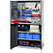 Schäfer Shop Genius Materialschrank FS, 5 OH, abschließbar, Lochrasterwände/3 Fachböden, bis 450 kg, B 1055 x T 520 x H 1950 mm, weißalu/anthrazitgrau