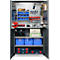 Schäfer Shop Genius Materialschrank FS, 5 OH, abschließbar, Lochrasterwände/3 Fachböden, bis 450 kg, B 1055 x T 520 x H 1950 mm, weißalu/anthrazitgrau