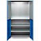 Schäfer Shop Genius Materialschrank FS, 5 OH, abschließbar, Lochrasterwände/3 Fachböden, bis 450 kg, B 1055 x T 520 x H 1950 mm, weißalu/enzianblau