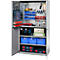Schäfer Shop Genius Materialschrank FS, 5 OH, abschließbar, Lochrasterwände/3 Fachböden, bis 450 kg, B 1055 x T 520 x H 1950 mm, weißalu/weißalu